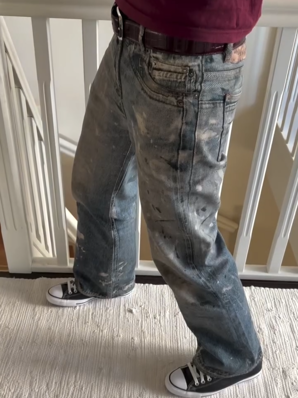 PRINTED BOOTCUT DENIM